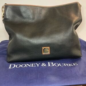 Dooney & Bourke Black Pebbled Leather Hobo Bag
